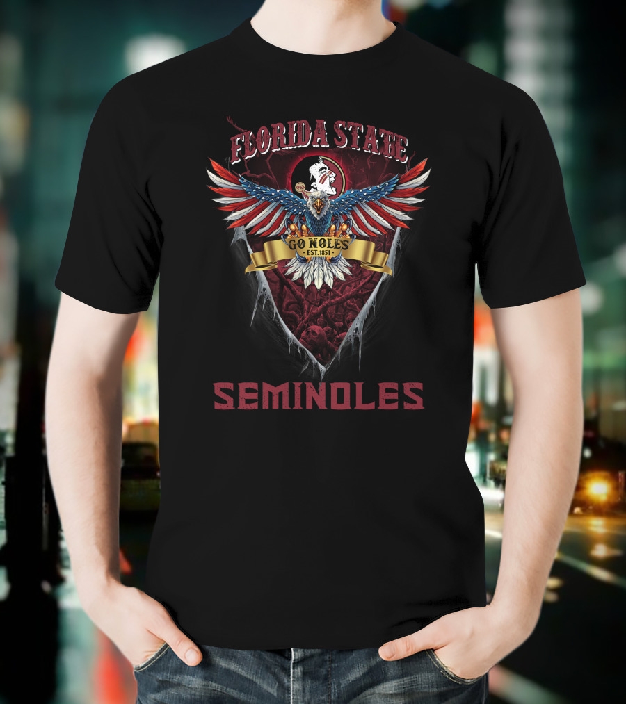 Florida State Seminoles Go Noles Eagle Est. 1851 T-Shirt