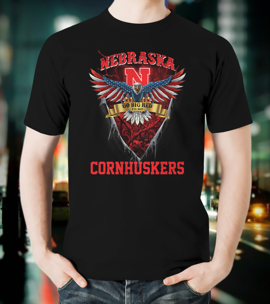 Nebraska Cornhuskers N Go Big Red Est. 1869 Eagle Crest T-Shirt