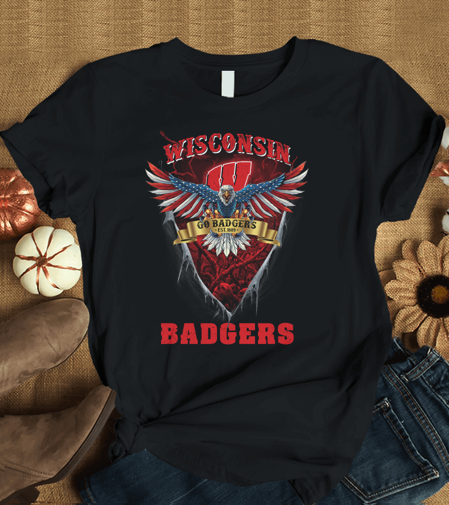 Wisconsin Badgers Go Badgers Est. 1889 Eagle T-Shirt