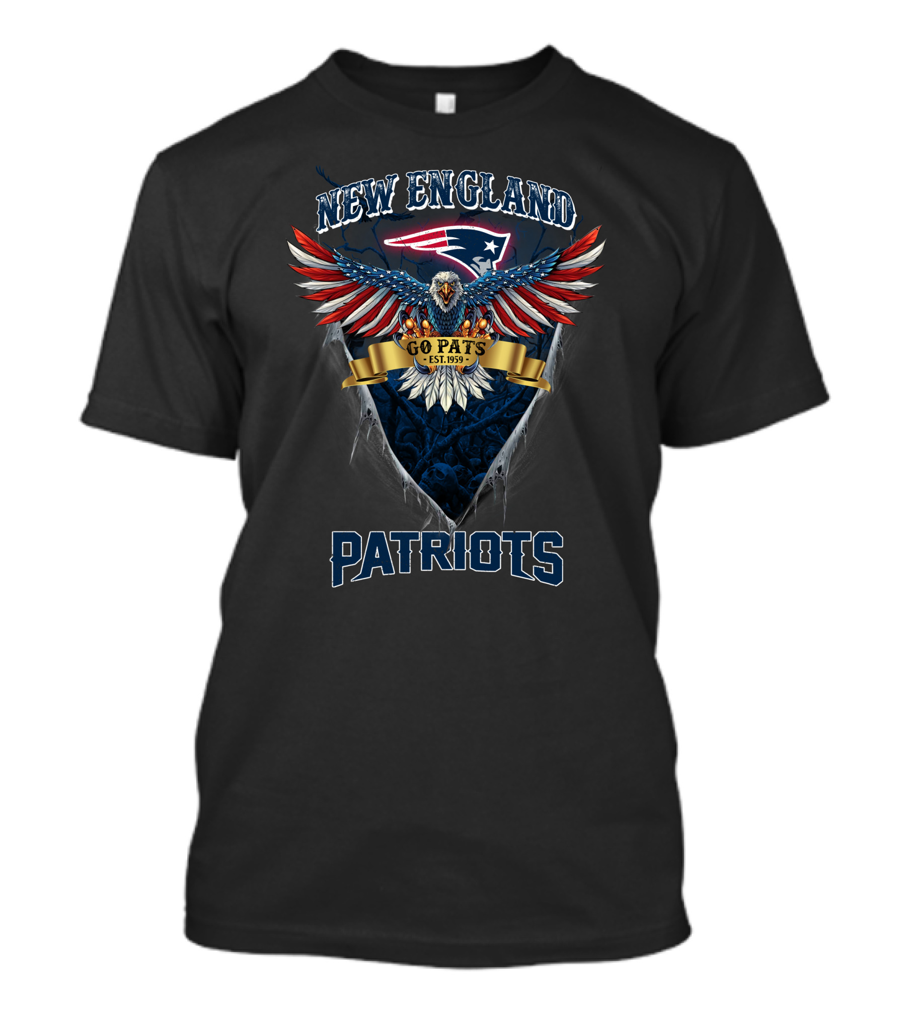 New England Patriots Go Pats Est. 1959 Nfl Us Eagle T-Shirt
