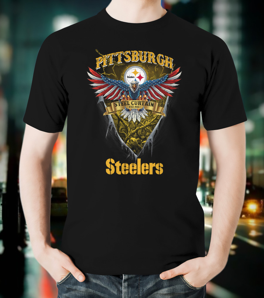 Pittsburgh Steelers Steel Curtain Eagle Nfl Est. 1933 T-Shirt
