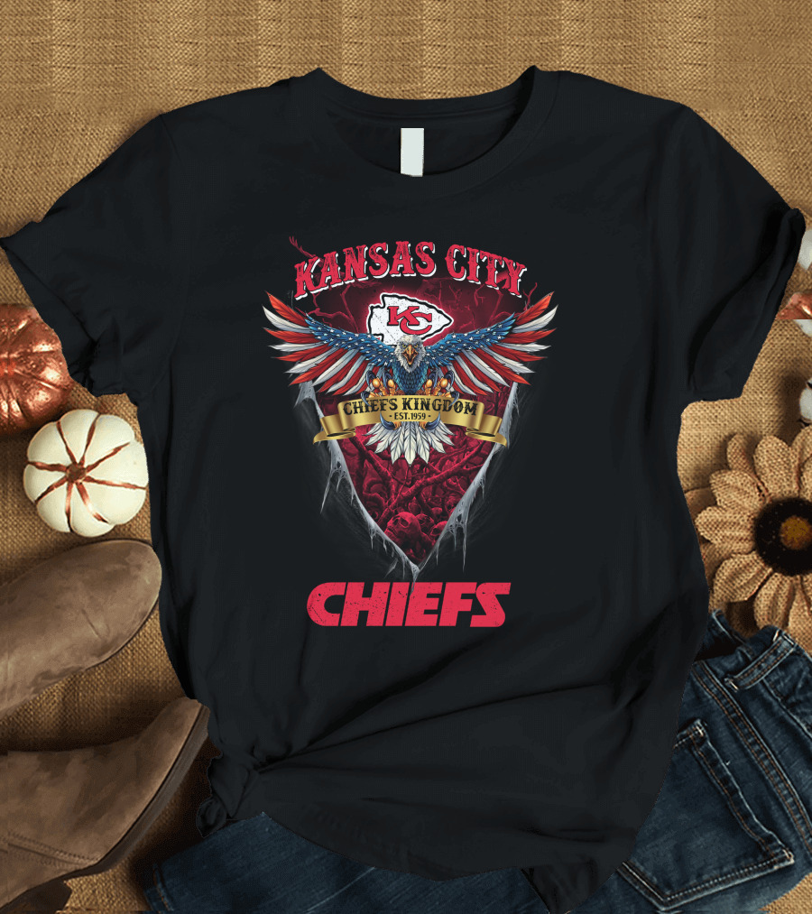 Kansas City Chiefs Kingdom Us Eagle Est. 1959 T-Shirt