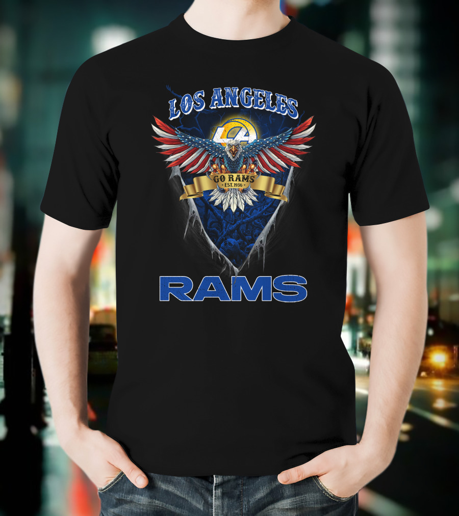 Los Angeles Rams Go Rams Est. 1936 Us Eagle Nfl T-Shirt
