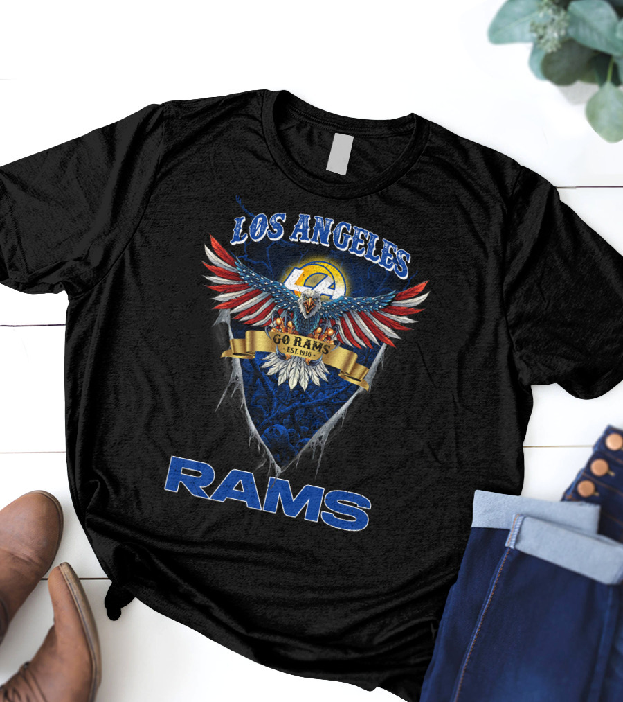 Los Angeles Rams Go Rams Est. 1936 Us Eagle Nfl T-Shirt