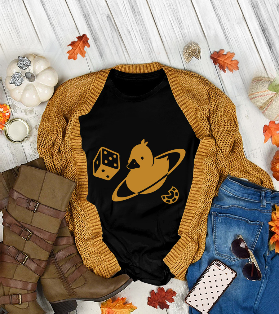 Duck Saturn Dice Horseshoe Iconic Elements T-Shirt