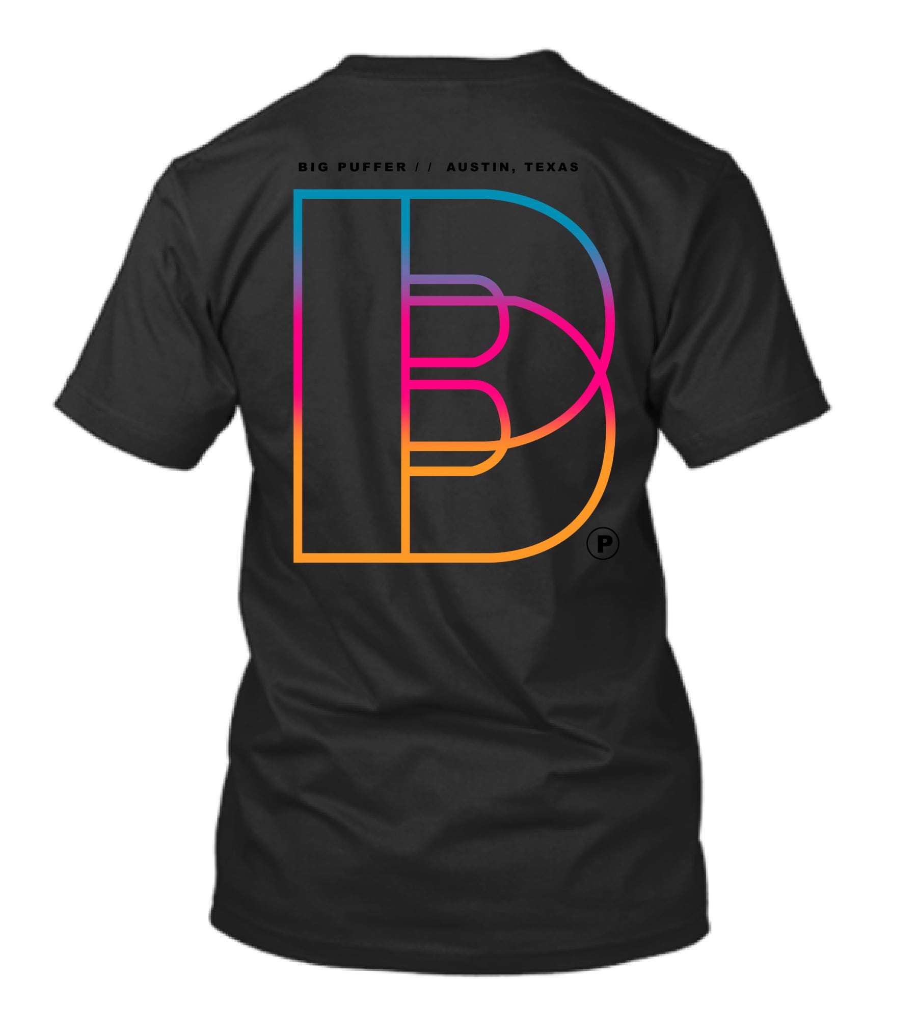 BIG PUFFER WAV B Rainbow Outline T-Shirt