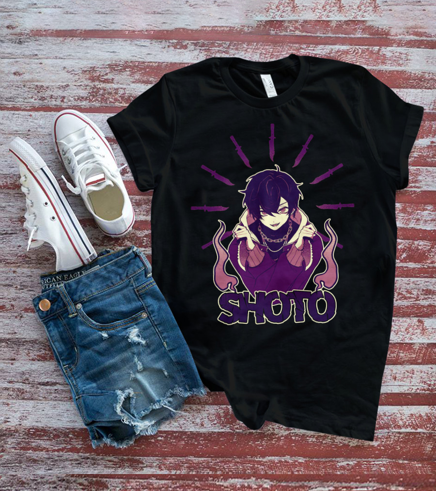 SHOTO ROGUE GUILDIE Anime Character With Knives And Flames T-Shirt