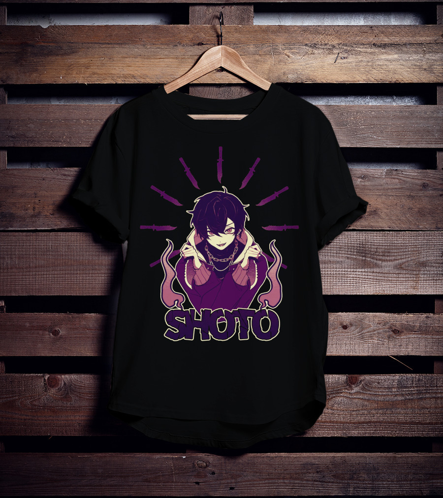 SHOTO ROGUE GUILDIE Anime Character With Knives And Flames T-Shirt