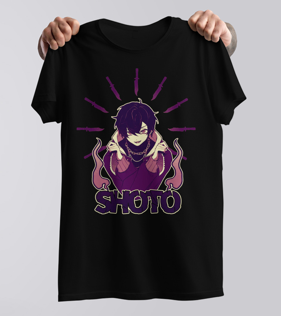 SHOTO ROGUE GUILDIE Anime Character With Knives And Flames T-Shirt