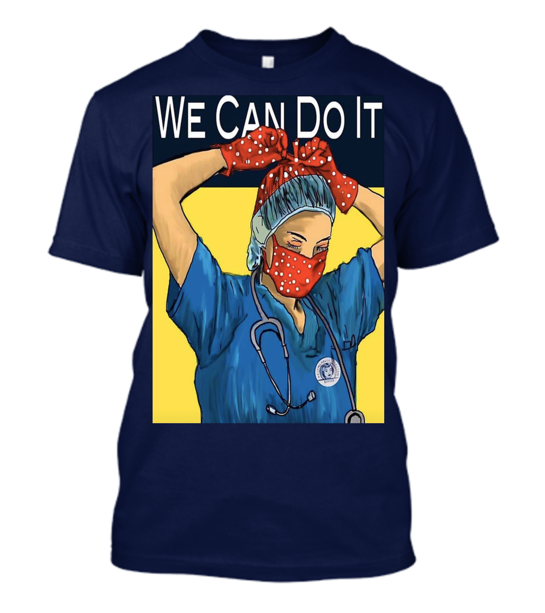 We Can Do It Nurse With Stethoscope And Red Bandana T-Shirt