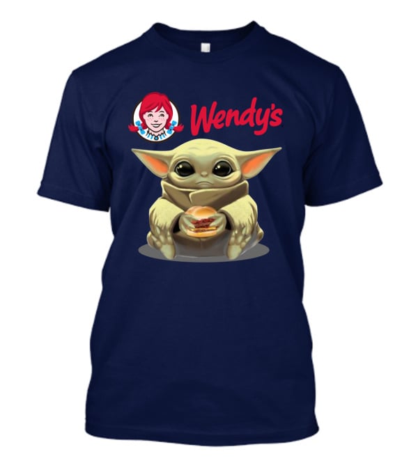 Baby Yoda Hugging Wendy's Hamburger Star Wars T-Shirt
