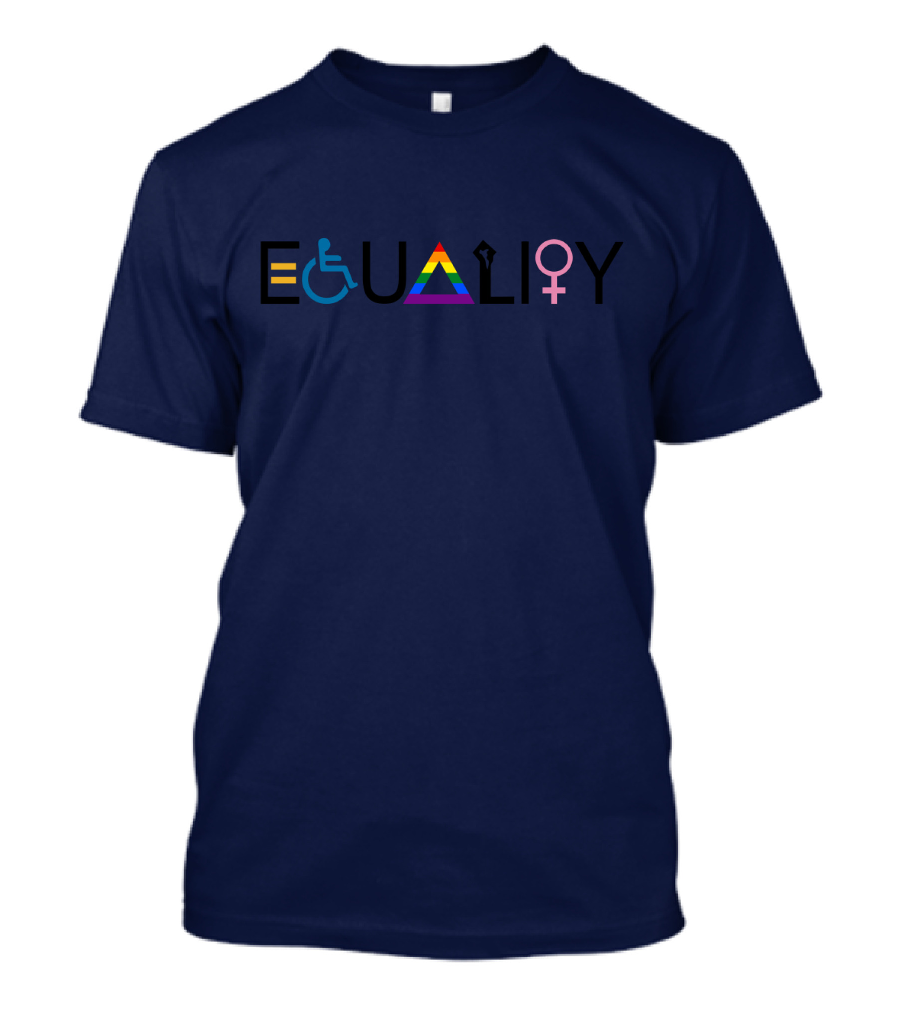 Equality Symbol Plus Size Oversized Rainbow Accessibility Gender Sign T-Shirt