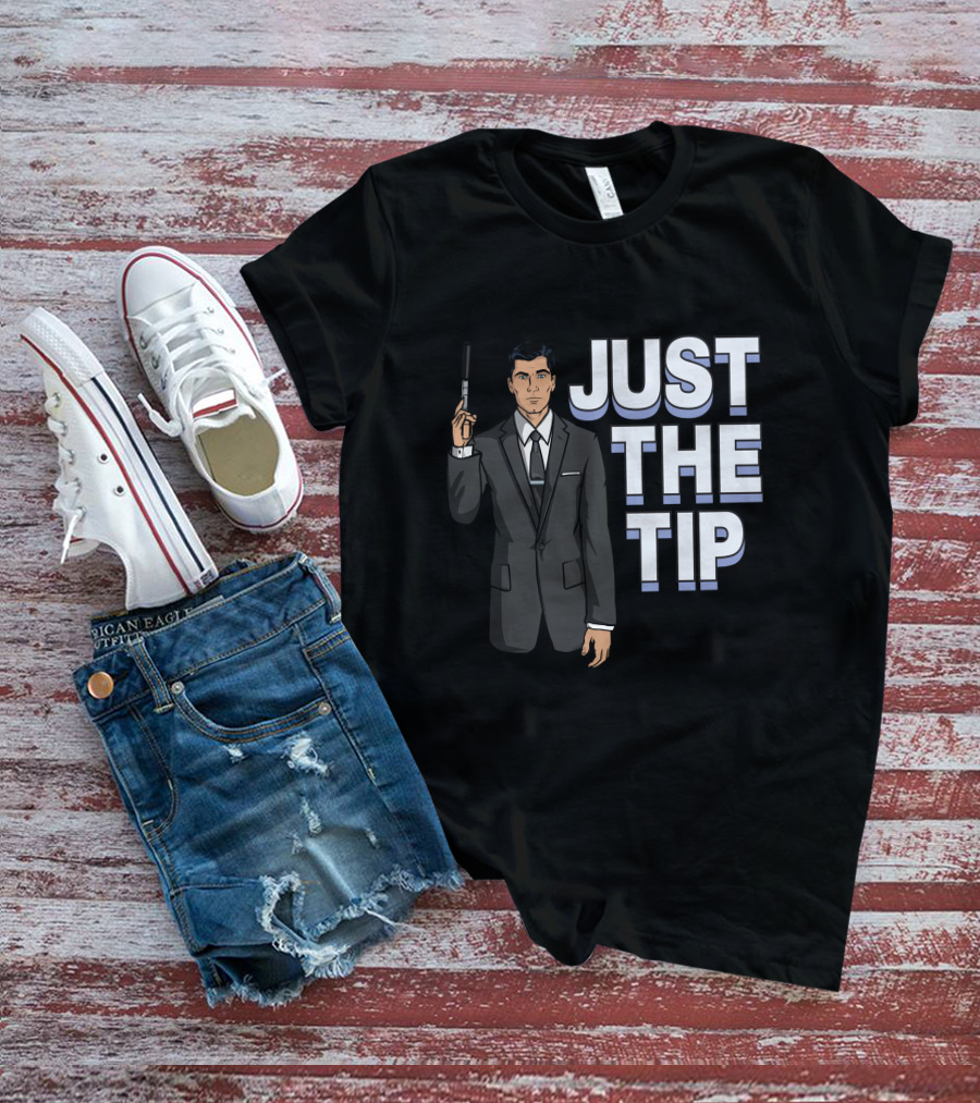Archer Just The Tip Text Cartoon Character In Suit T-Shirt