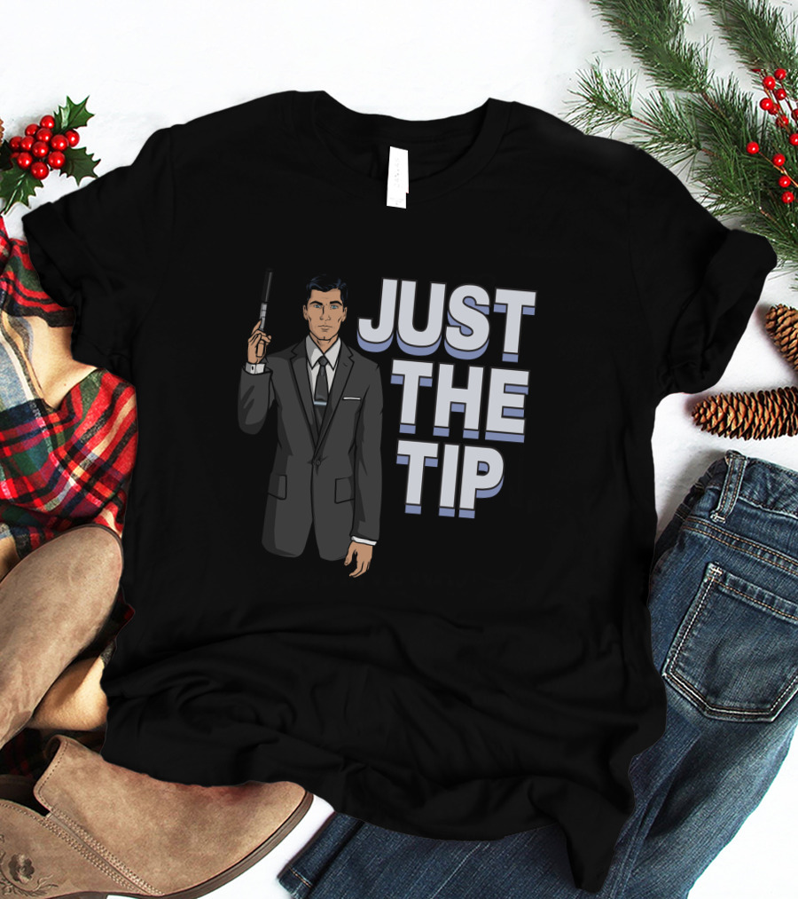 Archer Just The Tip Text Cartoon Character In Suit T-Shirt