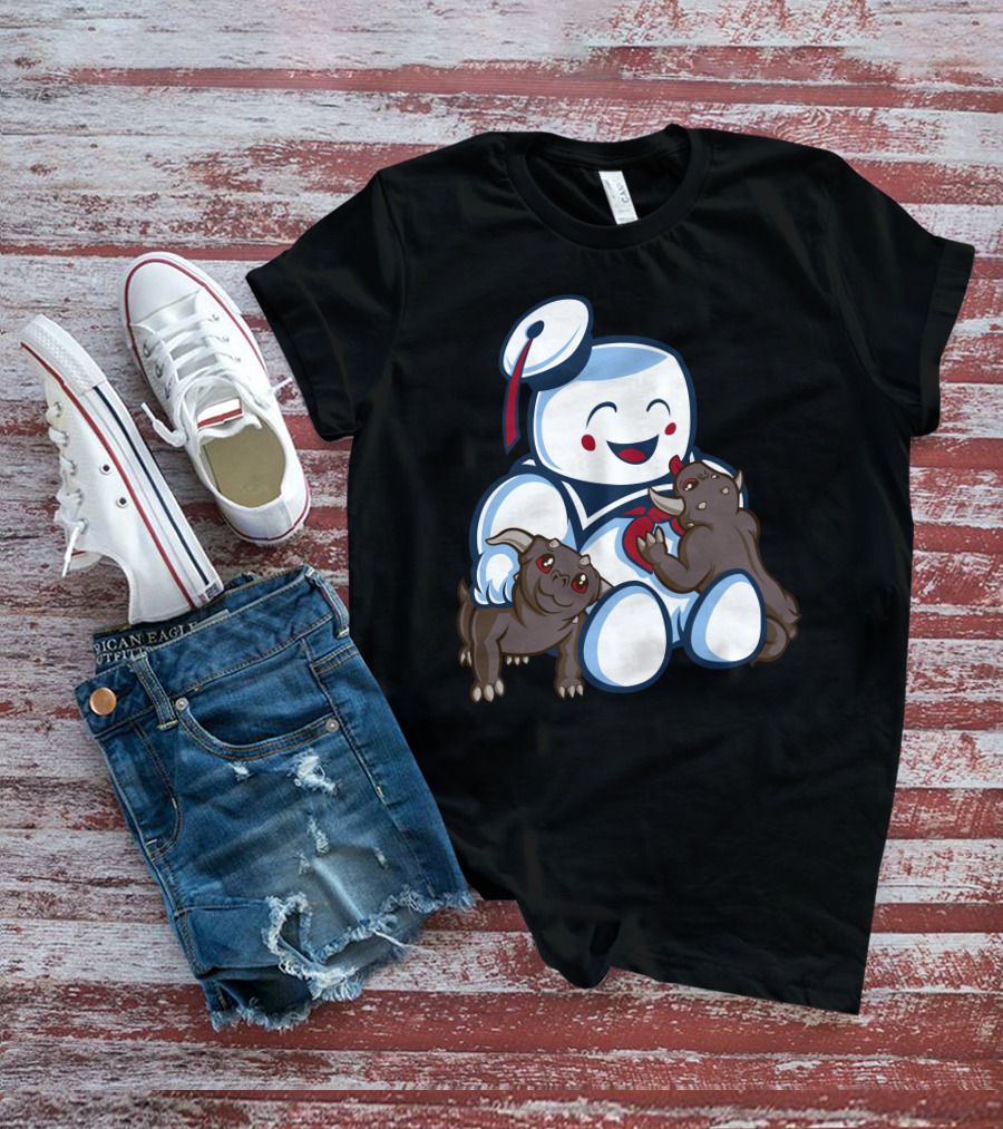 Stay Puft Marshmallow Man And Terror Dogs Ghostbusters Cuteness T-Shirt