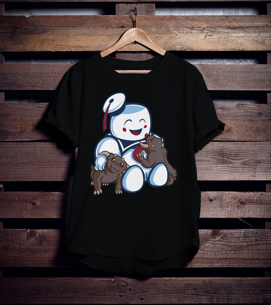Stay Puft Marshmallow Man And Terror Dogs Ghostbusters Cuteness T-Shirt