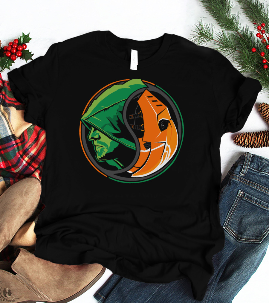 Green Arrow Slade Deathstroke Yin Yang T-Shirt