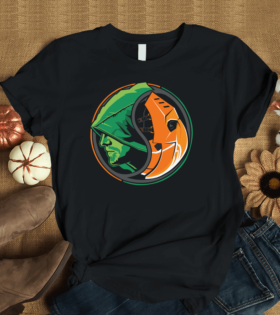 Green Arrow Slade Deathstroke Yin Yang T-Shirt