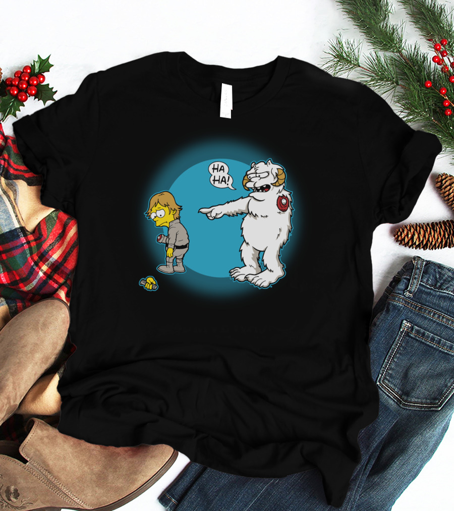 Ha-Hoth Star Wars Bart Simpson Wampa Nelson Muntz T-Shirt