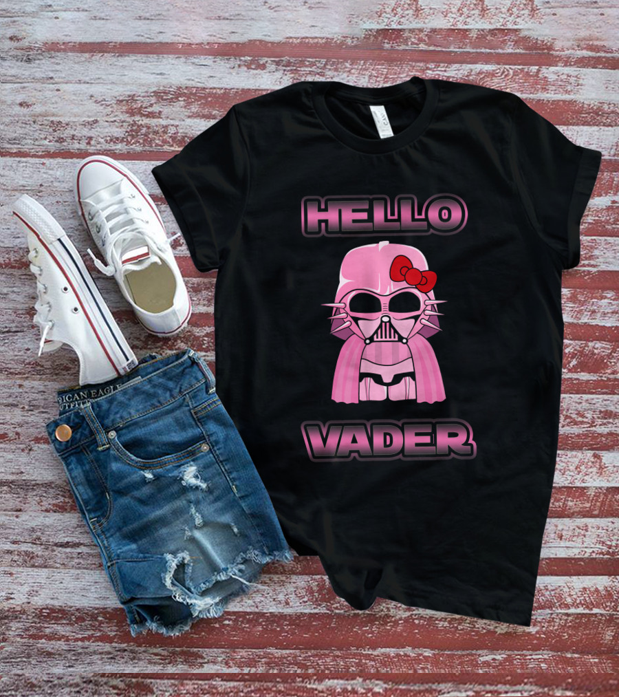 Hello Kitty Star Wars Hello Vader Pink Bow Helmet T-Shirt