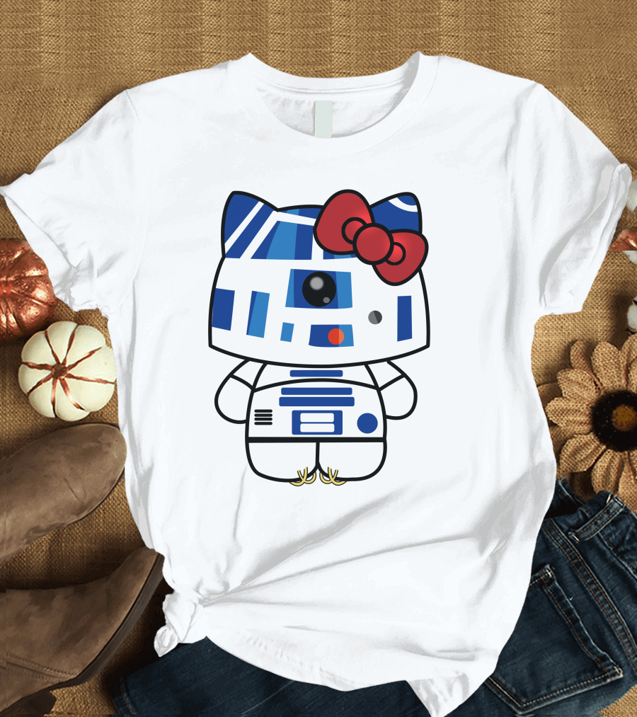 Hello Kitty Star Wars R2D2 Character Fusion With Bow T-Shirt