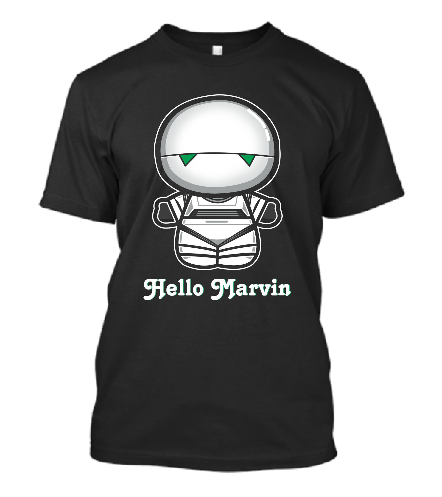 Hello Marvin The Paranoid Android Cute Cartoon Character T-Shirt