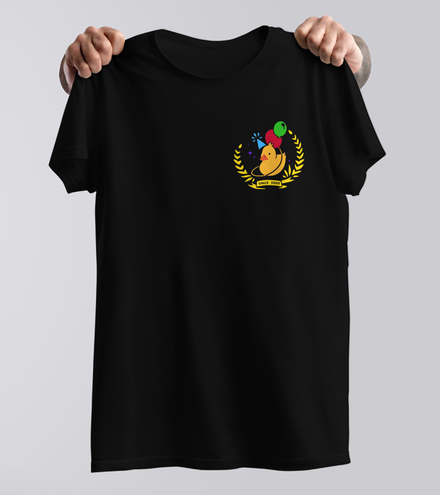 Planet Duck Birthday Quackity Since 2000 Celebration With Balloons And Party Hat T-Shirt