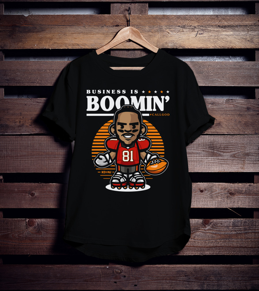 Business Is Boomin’ #CallGod 81 Football Cartoon T-Shirt