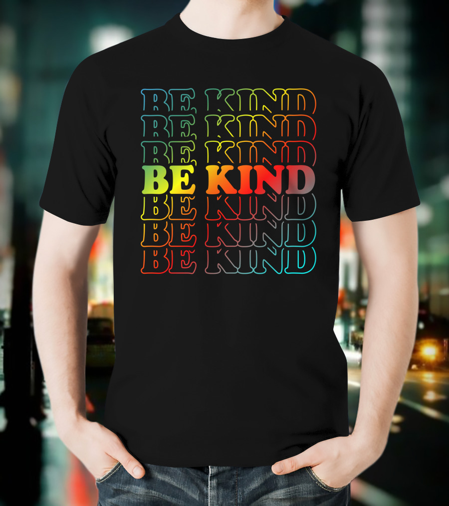 Be Kind Colorful Gradient Text Mick Foley T-Shirt