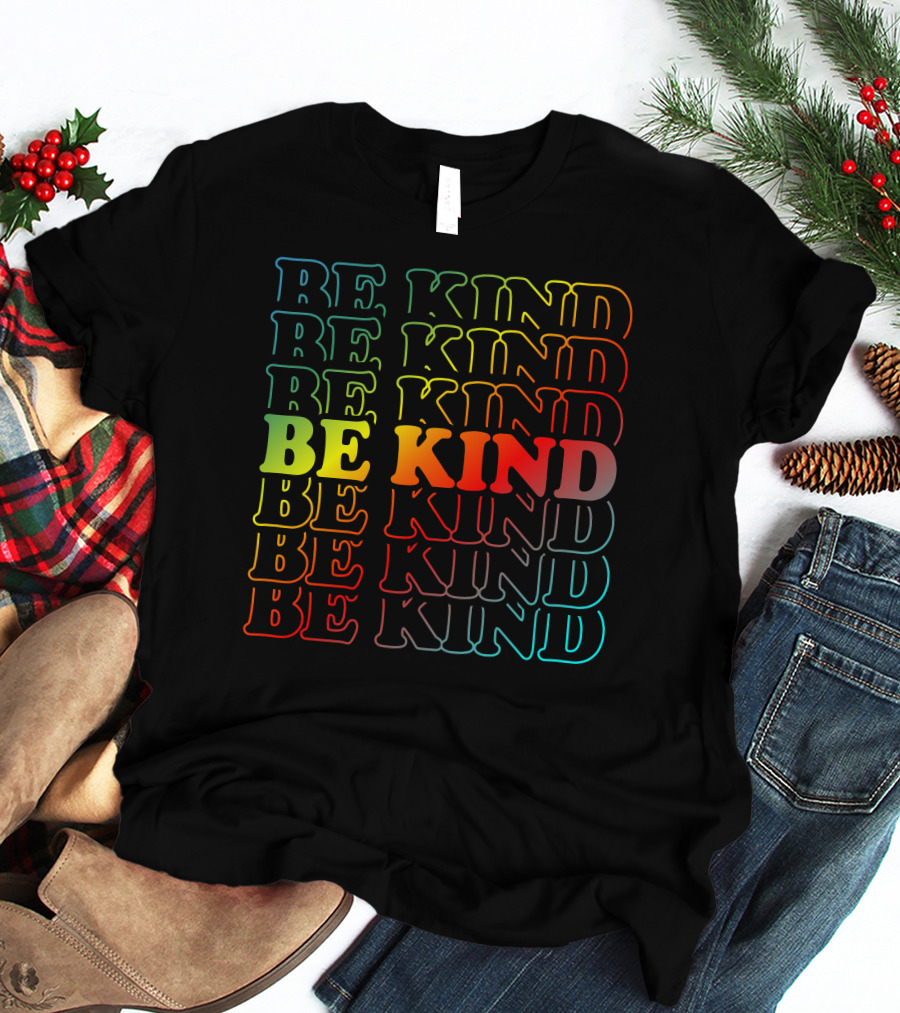 Be Kind Colorful Gradient Text Mick Foley T-Shirt