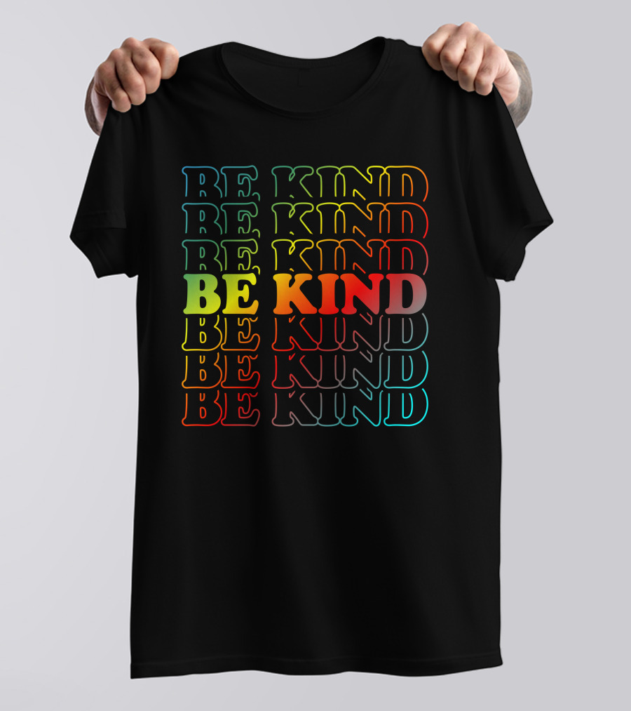 Be Kind Colorful Gradient Text Mick Foley T-Shirt