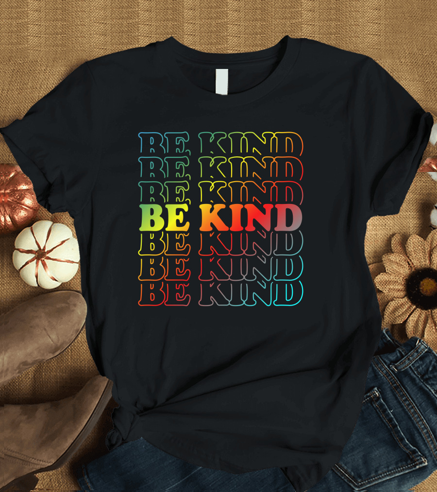 Be Kind Colorful Gradient Text Mick Foley T-Shirt