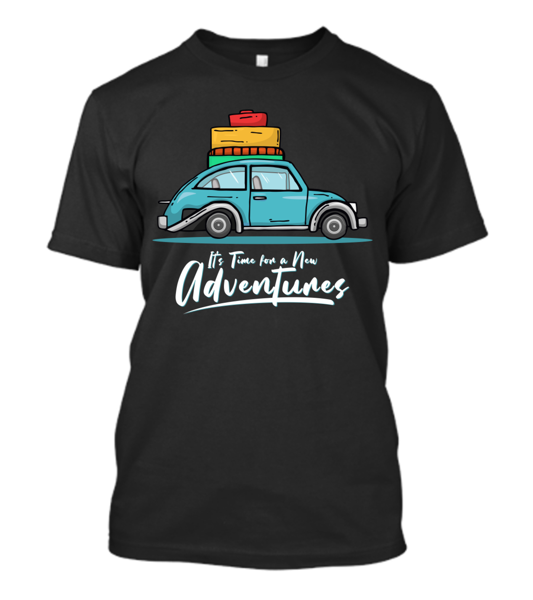It's Time For A New Adventures With Vintage Car And Luggage T-Shirt