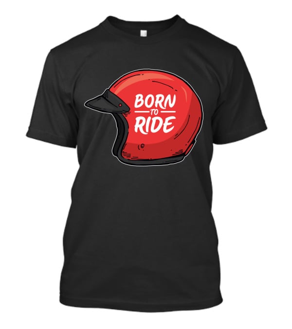 Born To Ride Retro Red Motorcycle Helmet T-Shirt