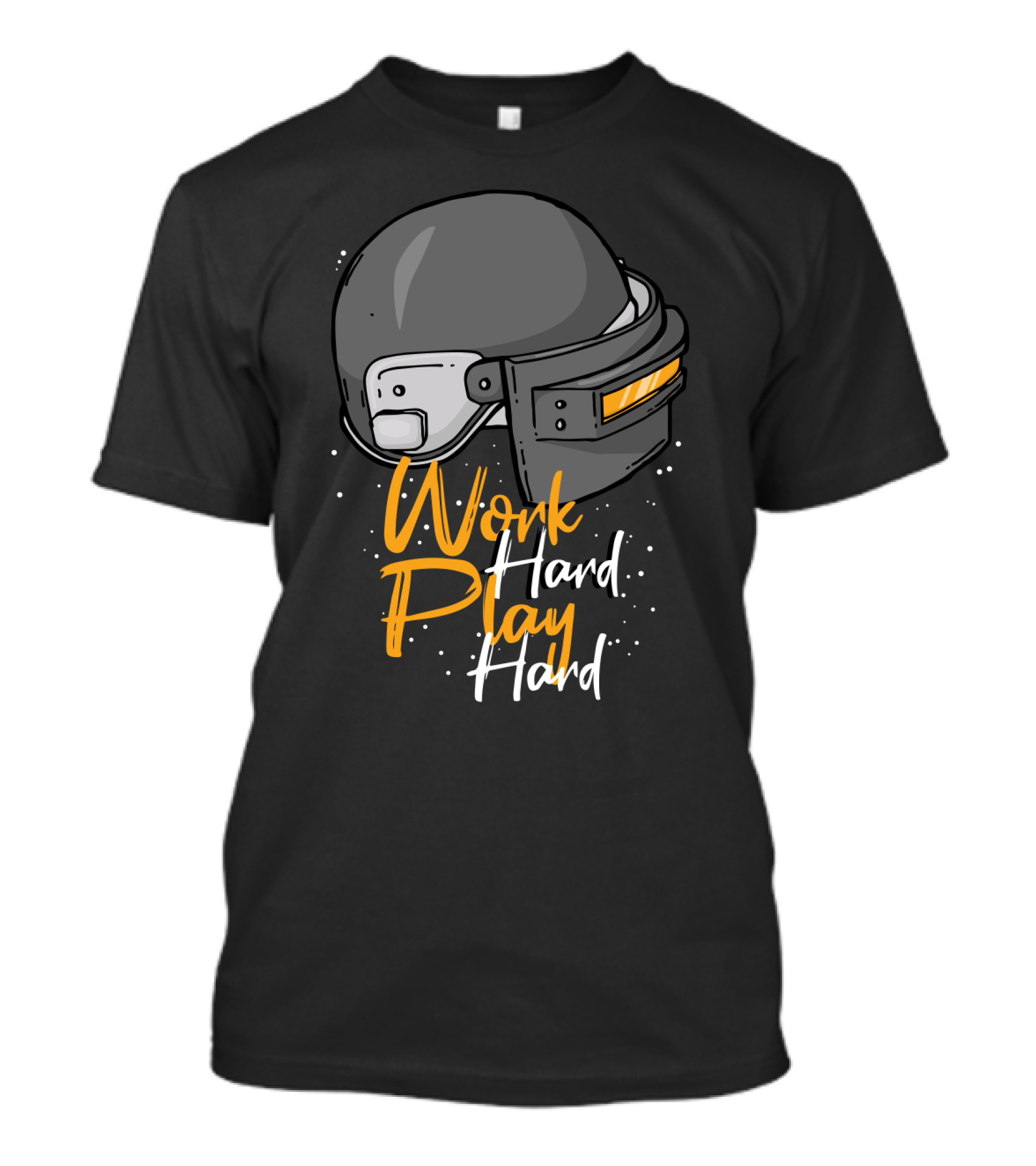 Work Hard Play Hard Football Helmet T-Shirt