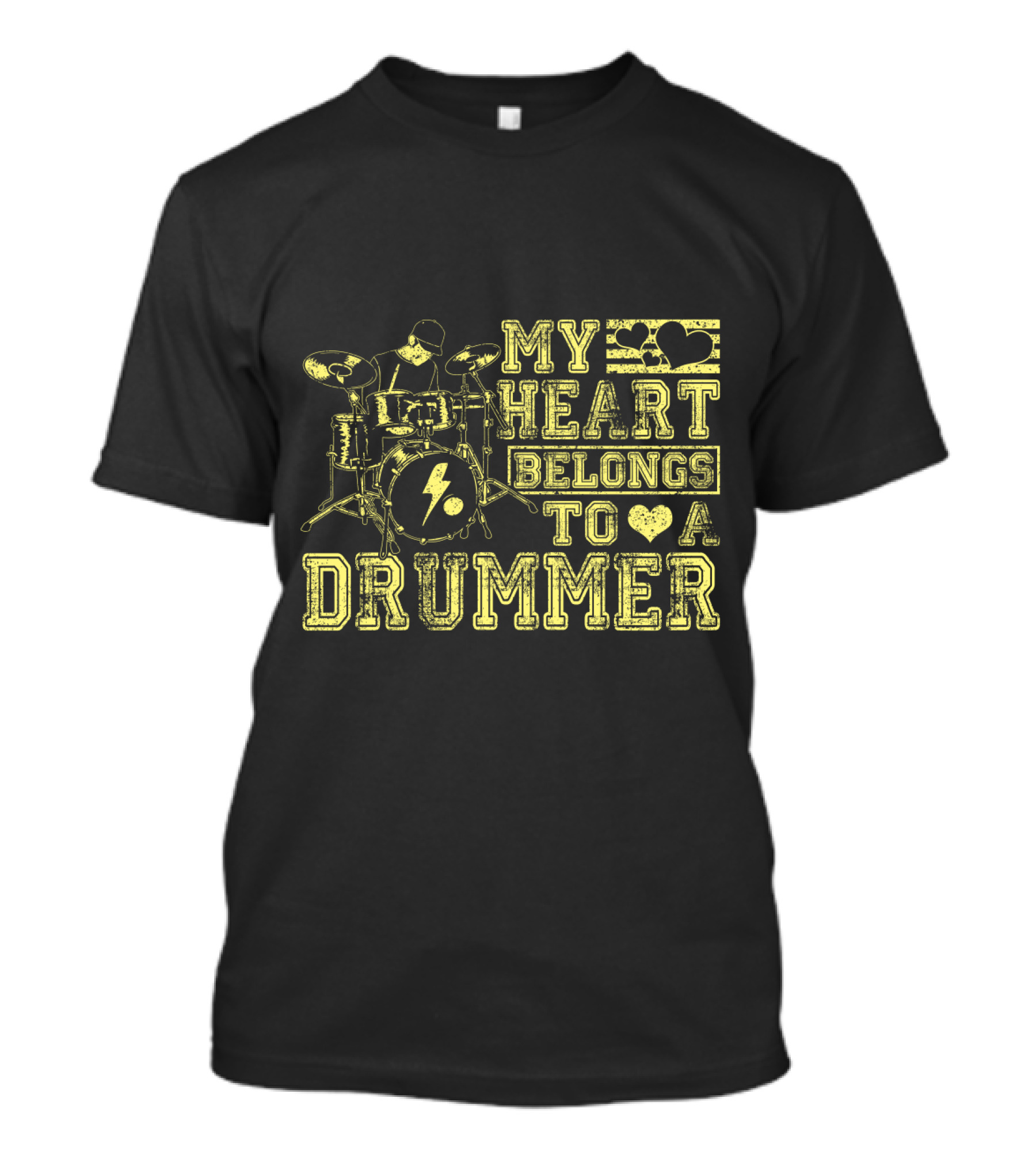 My Heart Belongs To A Drummer My Heart Band Player Drums Icon Love T-Shirt