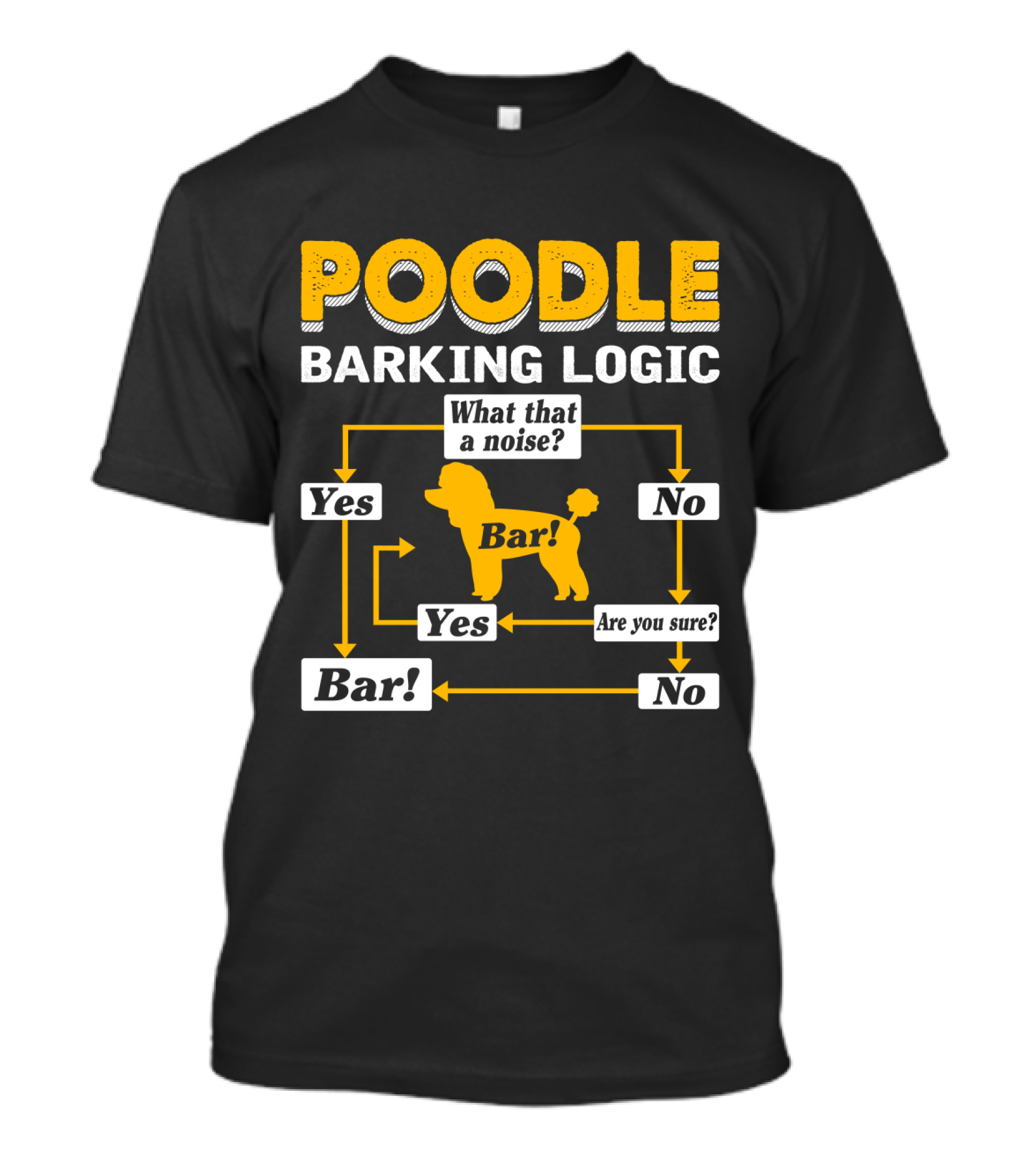 POODLE BARKING LOGIC FLOW CHART FUNNY DOG T-Shirt