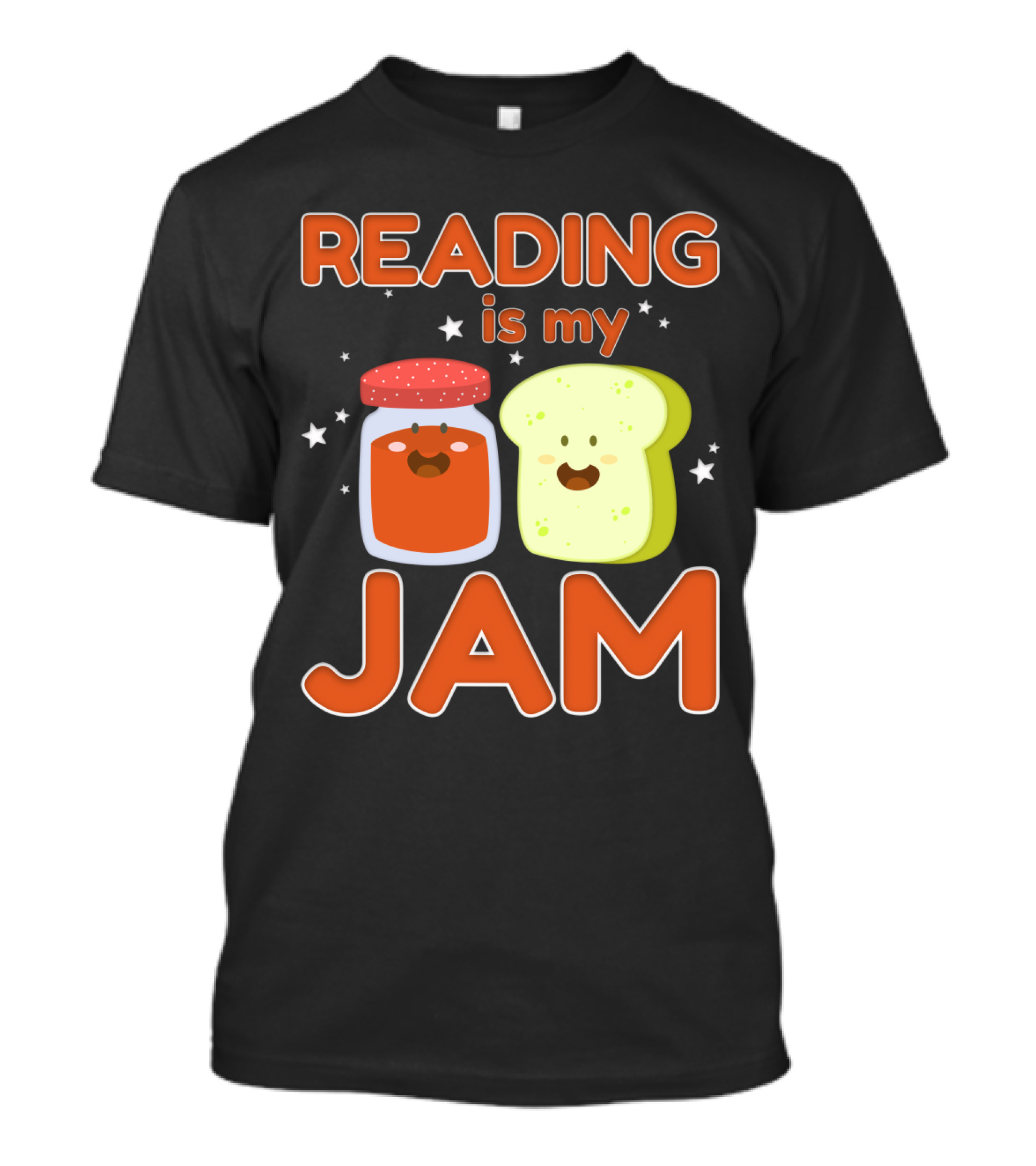 READING IS MY JAM Cute Kawaii Jam Jar And Bread With Stars T-Shirt