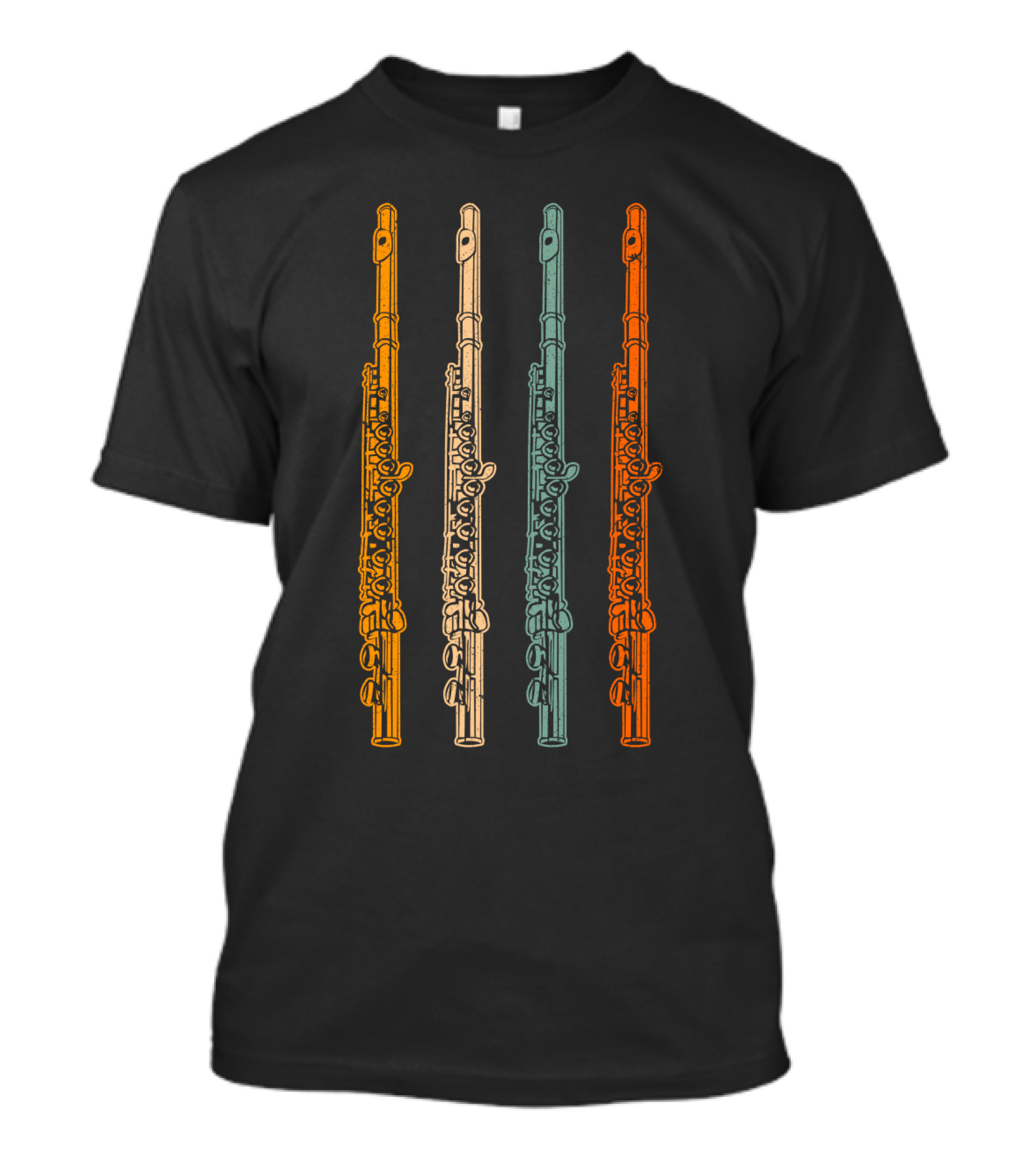 Vintage Flute Retro Colorful Instrument T-Shirt