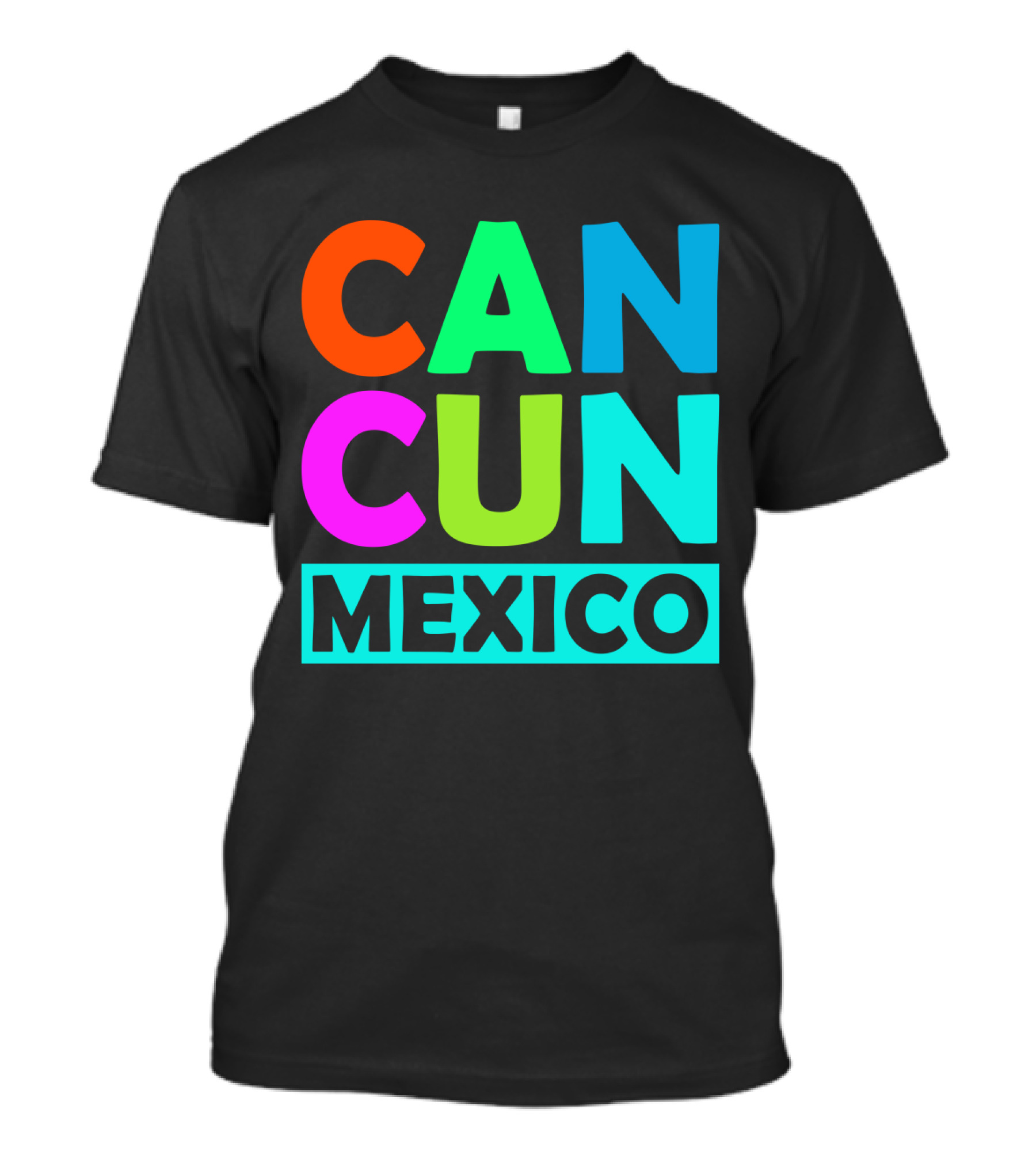 Cancun Mexico Vibrant Block Lettering T-Shirt