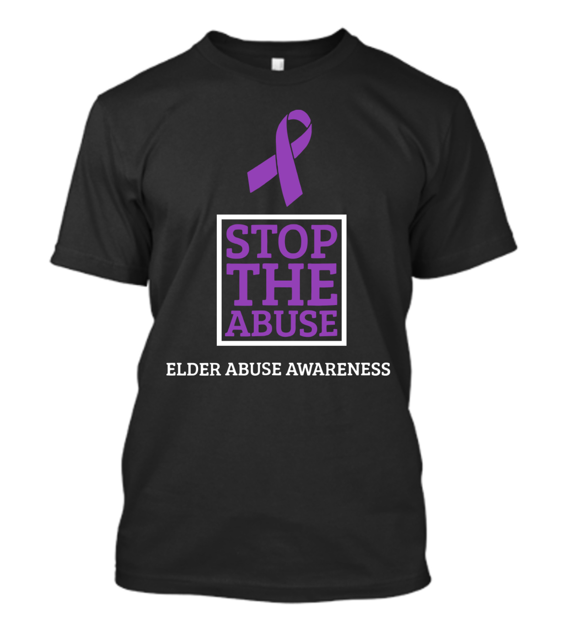 Stop The Abuse Elder Abuse Awareness Purple T-Shirt