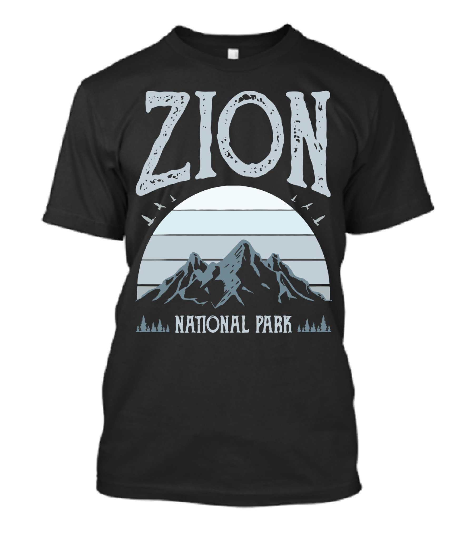 Zion National Park Mountains With Sun And Birds T-Shirt