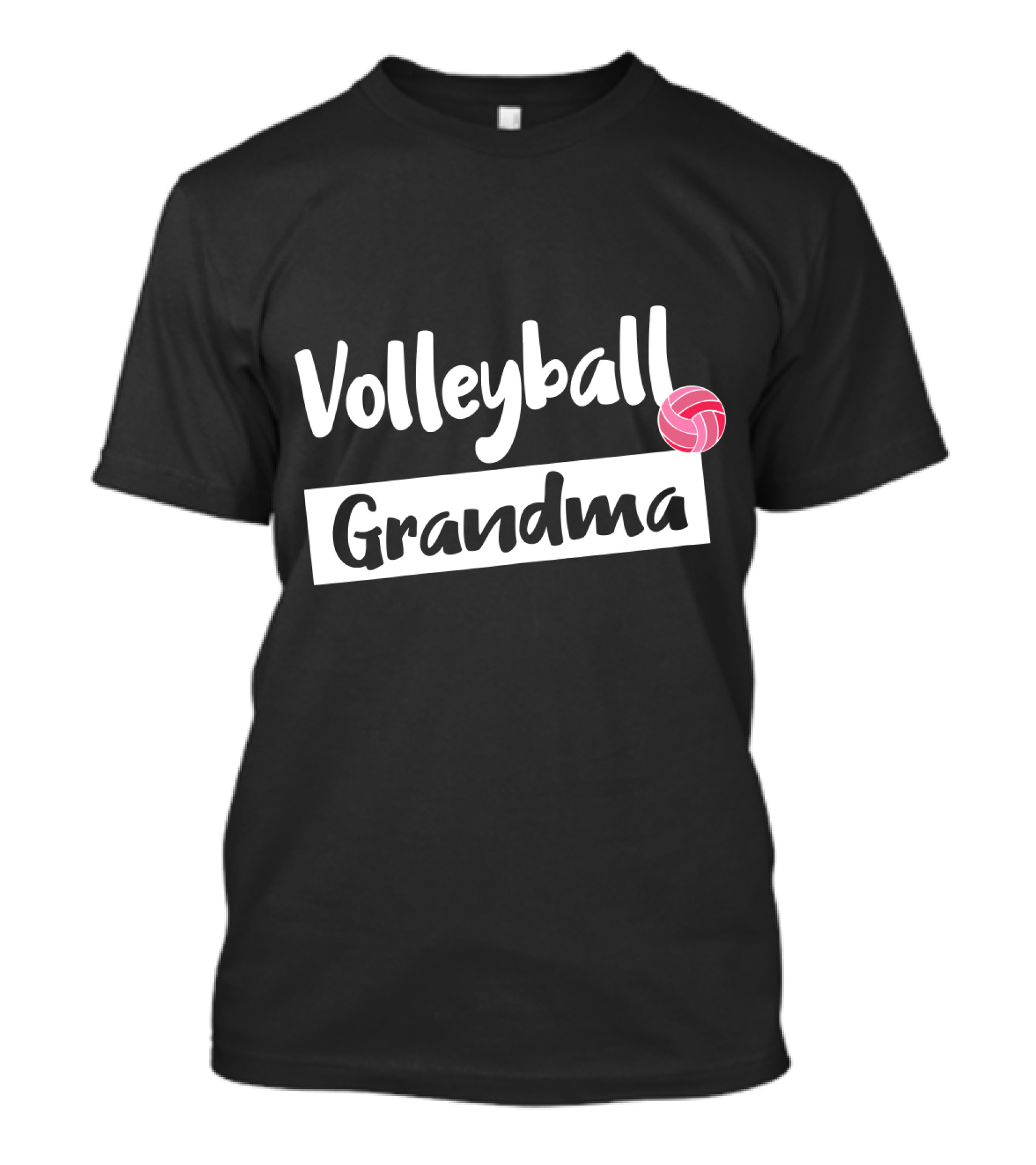 Volleyball Grandma Fun Pink Ball Motif T-Shirt