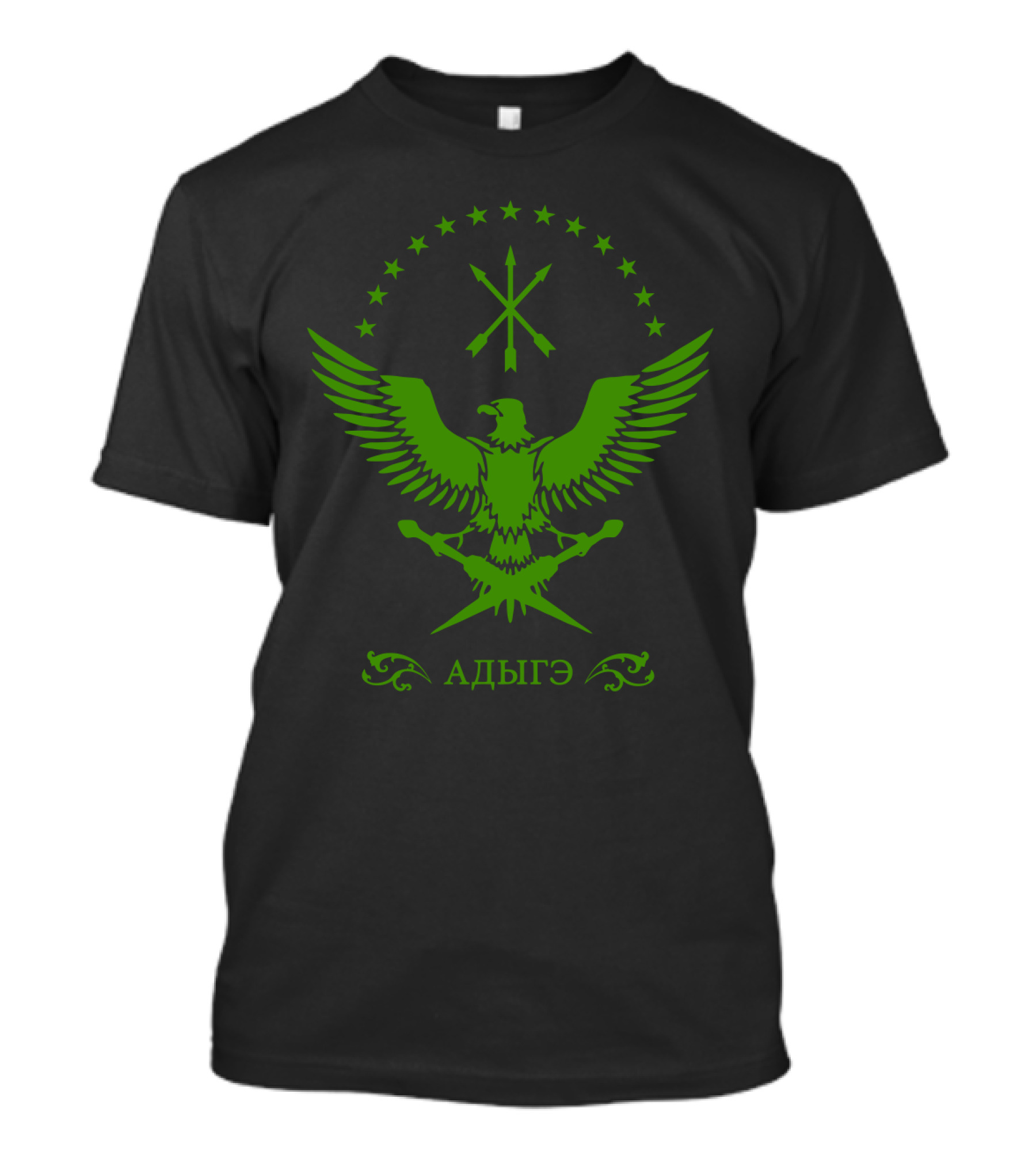 Circassian Adiga Eagle Emblem With Stars And Crossed Arrows T-Shirt