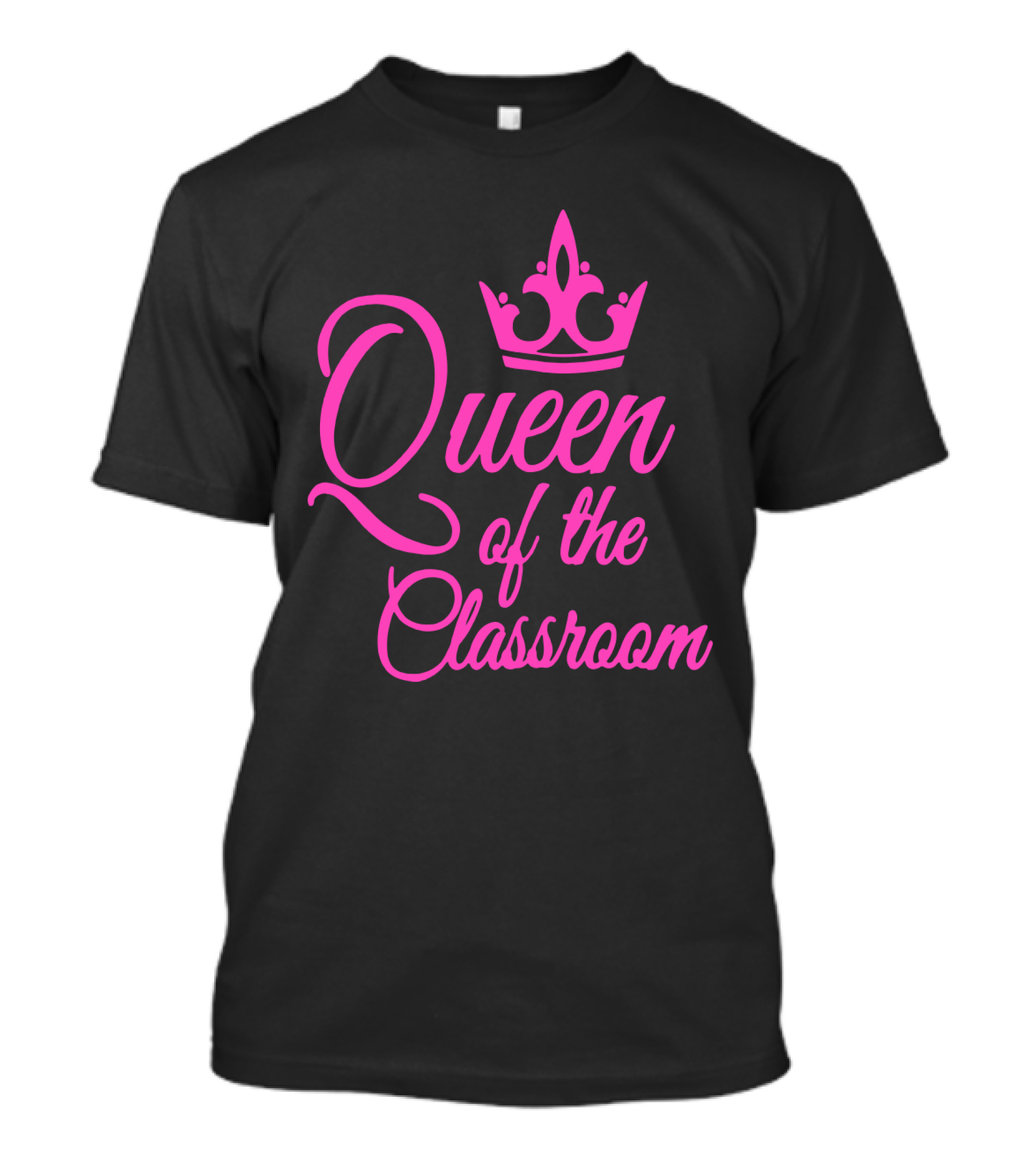 Queen Of The Classroom Pink Crown Motif T-Shirt