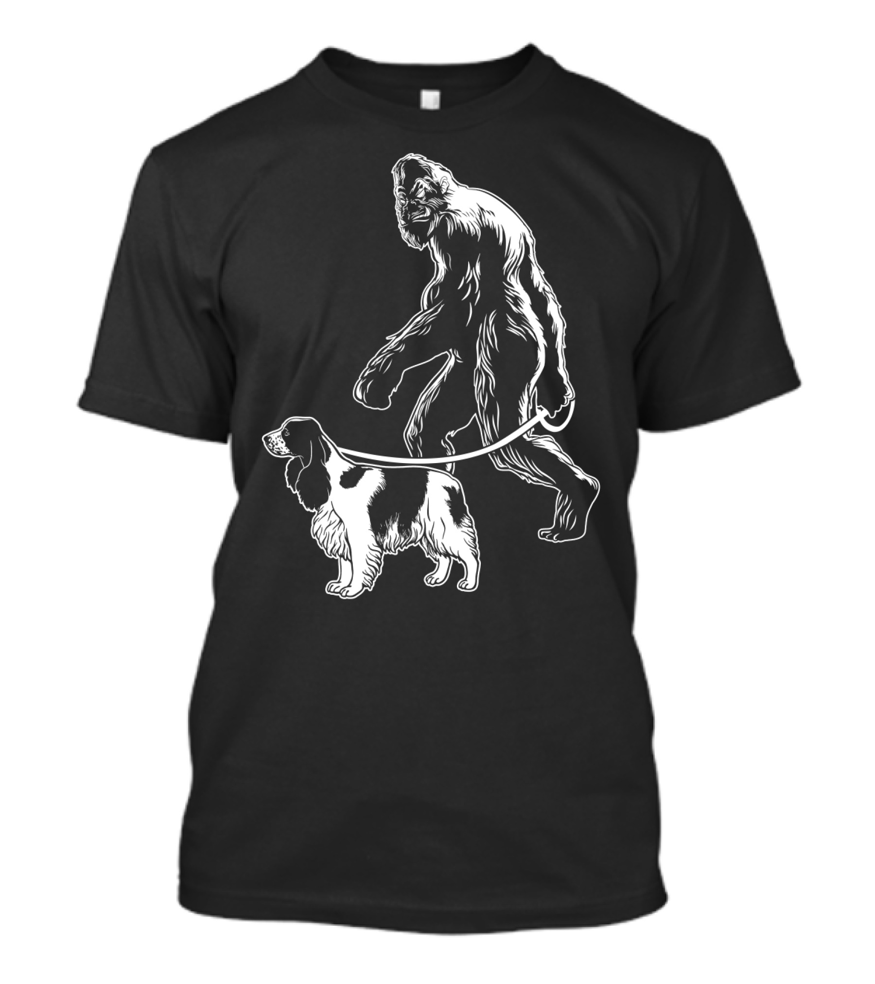 Bigfoot Walking Cocker Spaniel Dog T-Shirt