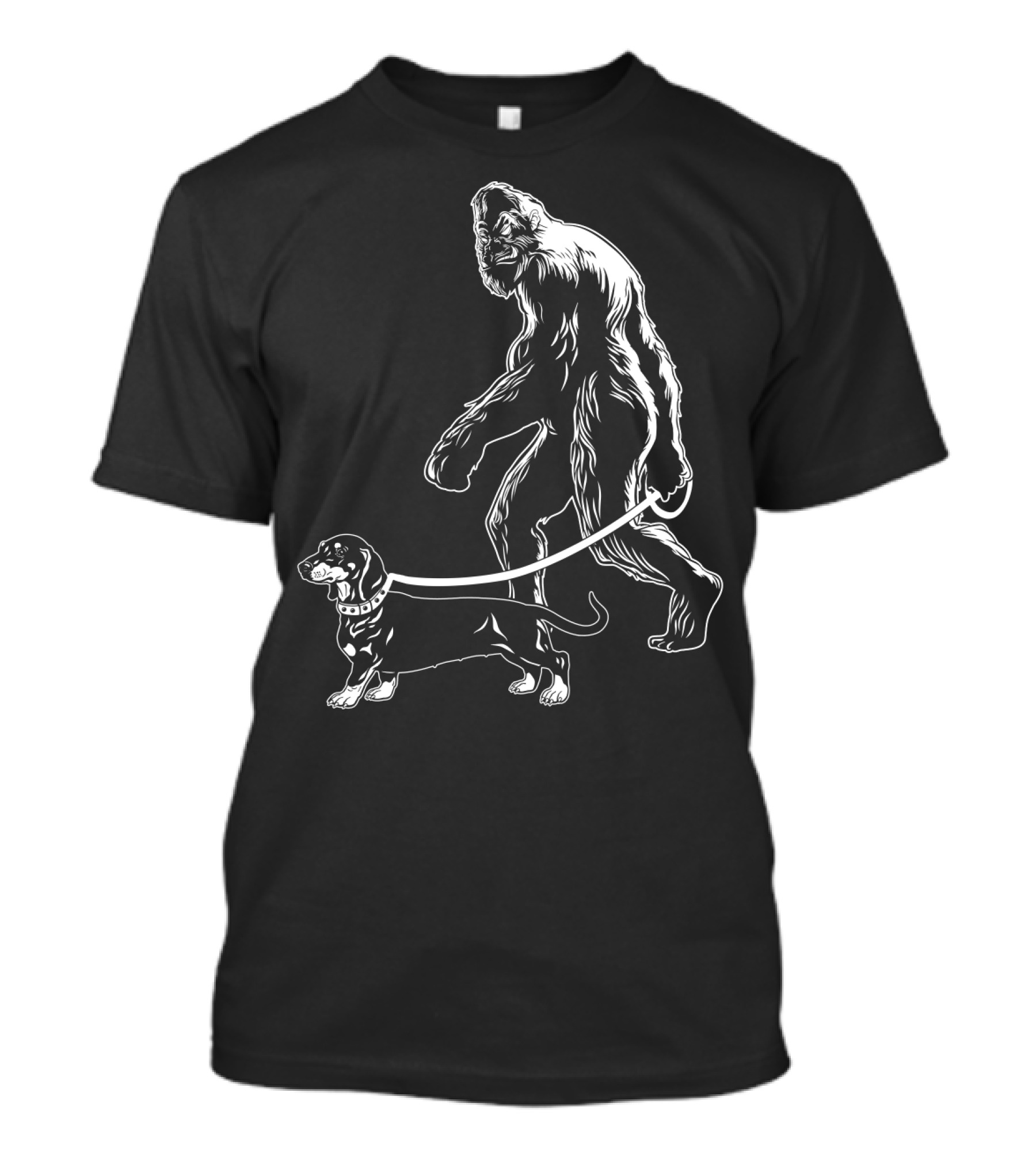 Bigfoot Walking Dachshund Dog T-Shirt
