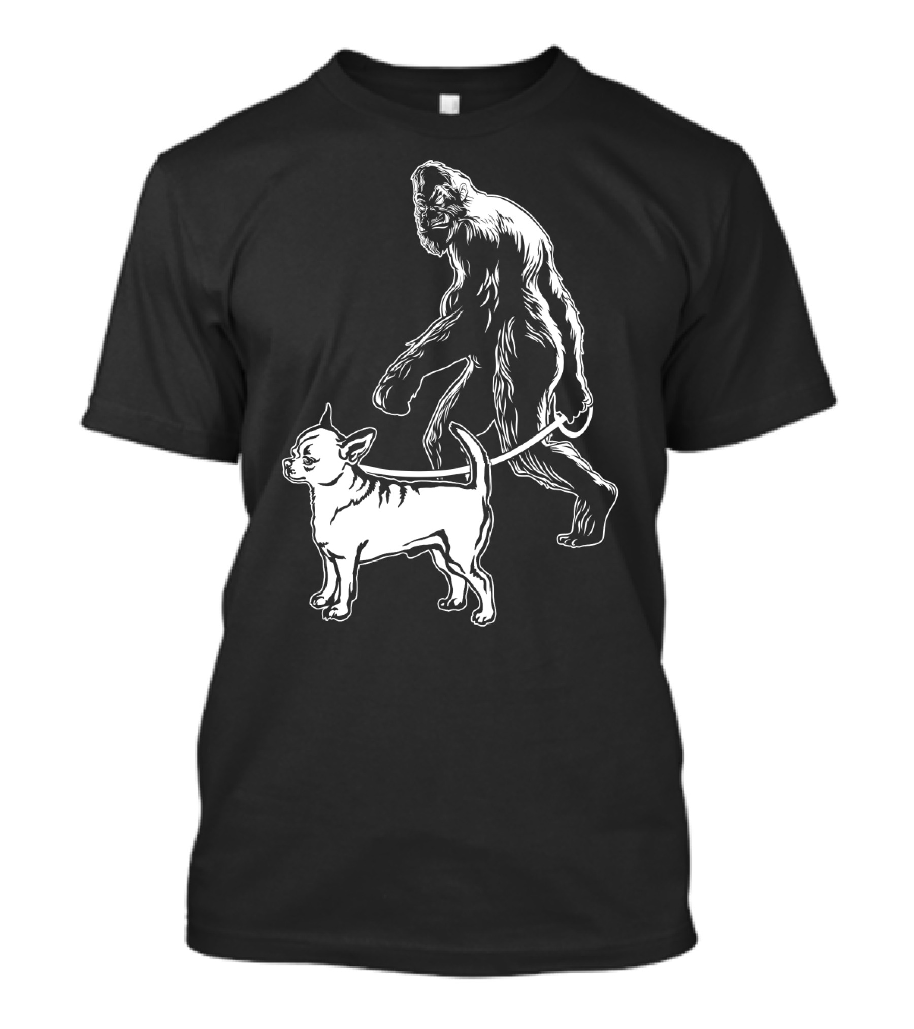 Bigfoot Walking Chihuahua Dog T-Shirt