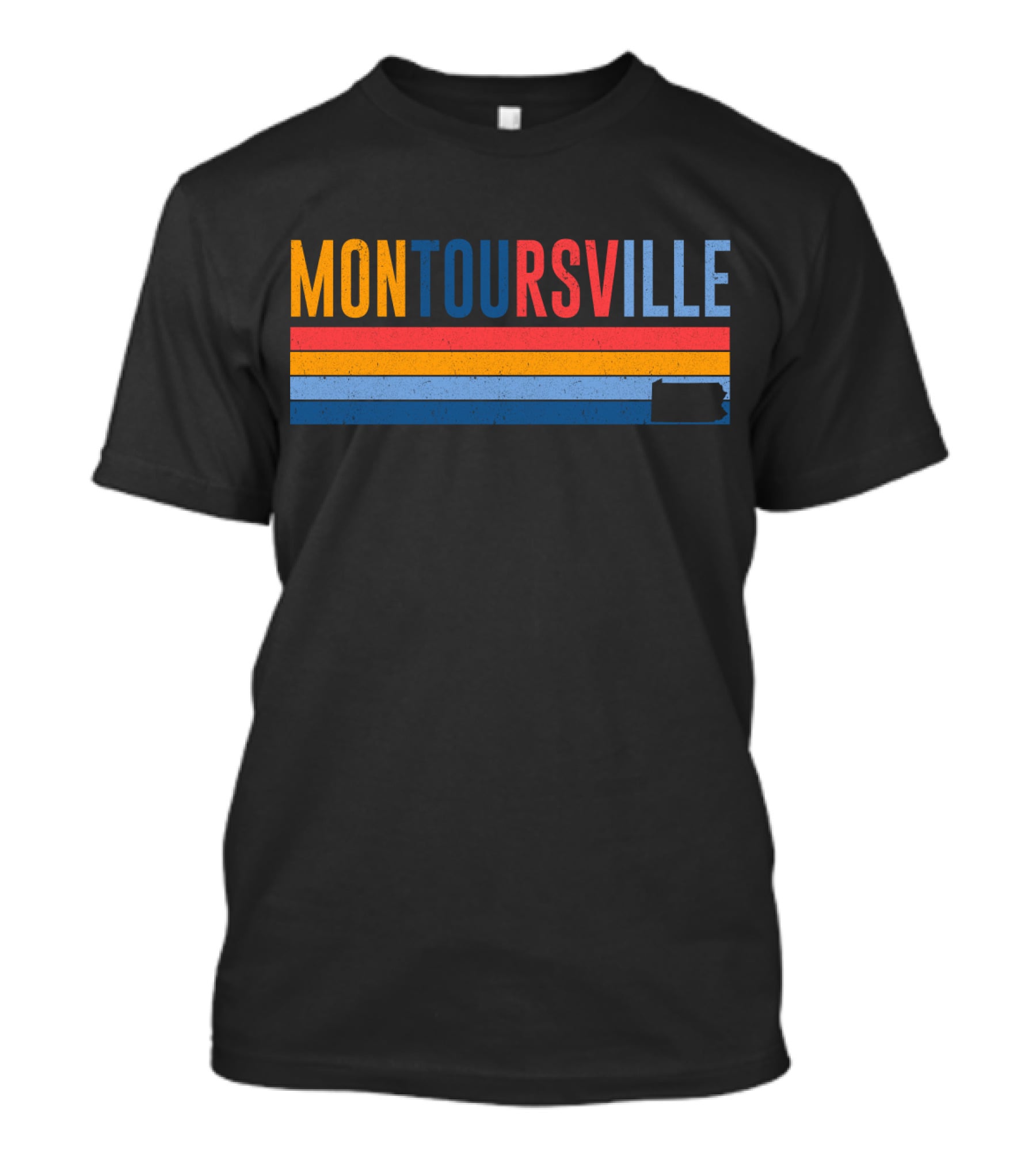 Montoursville Retro 80s Style Striped Pennsylvania T-Shirt