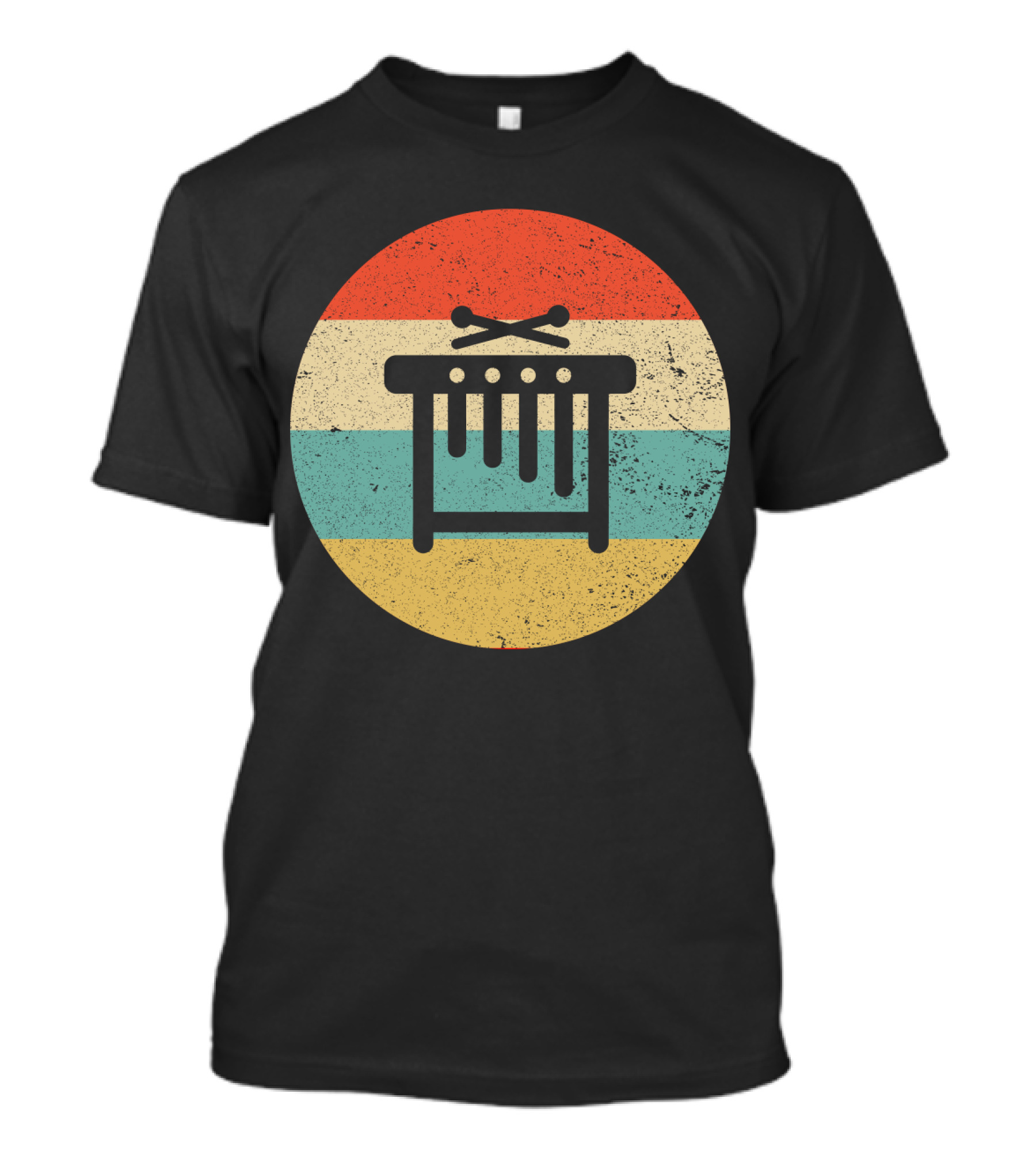 Vintage Retro Marimba Xylophone Circle Stripes T-Shirt